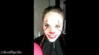 Halloween "IT" deep throat extreme and sperm swallow!!! -RED sex tape complete-