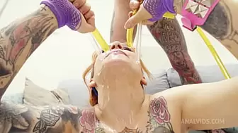 First DPP for Natasha Ink four ON one DP DAP DPP Extreme pissing slutty hard sex gang-bang rimming with fruits and cream spray PAF008