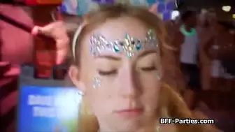 Sleazy ravers finishing party on prick at home