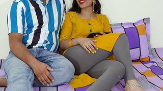 Indian cute bitch Priya seduced step-brother by watching adult movie with him