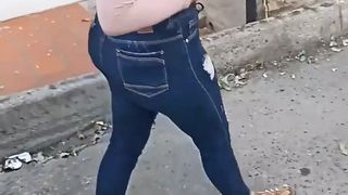 On the street with my neighbor I fuck the 18 year older teenie brunette stepsister with massive saggy boobs her cunt is very sof