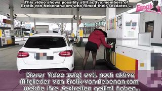 German blonde teenie slut pick up at gas station and fuck