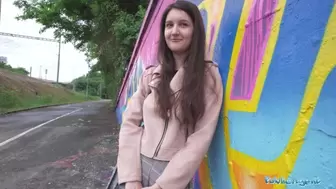 Public Agent - very attractive college Teeny art student with natural breasts studies a humongous wang outdoors