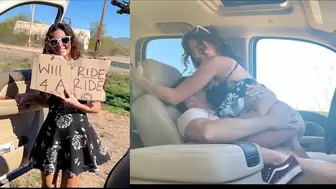 Cute Hitchhiker with No Panties: "Will Ride four A Ride"