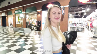Polish chick licks schlong and get slammed in shopping mall