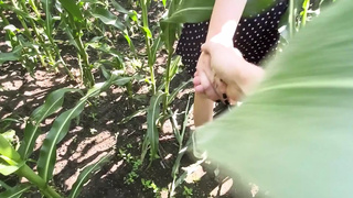 Mounts a skank in a field of corn - Outdoor Sex