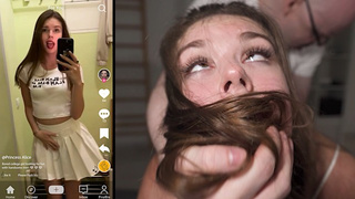 WE FOUND HER ON TIKTOK - College Beauty WRECKED By 2 Enormous Dongs - Princess Alice