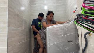 Stepson mounts me in the laundry room while his dad goes out to the supermarket- CulonaArdiente32
