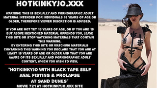 Hotkinkyjo with african film self anal fisting & prolapse at sand dunes