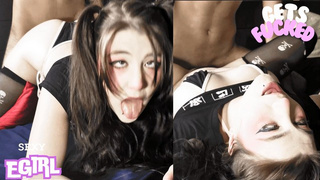 Charming and Alluring Ahegao Egirl Gets Banged Doggystyle and Missionary