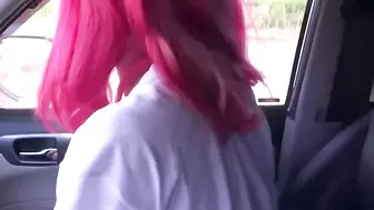 Fake Driver Fuck Redhead Teen in Backseat