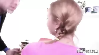 Chick in college uniform banged hard
