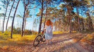 I Led my Bike Partner a Scenic Place to Fuck! Red-Head Red-Head Teenie PAWG Public Outdoor Cowgirl Sperm